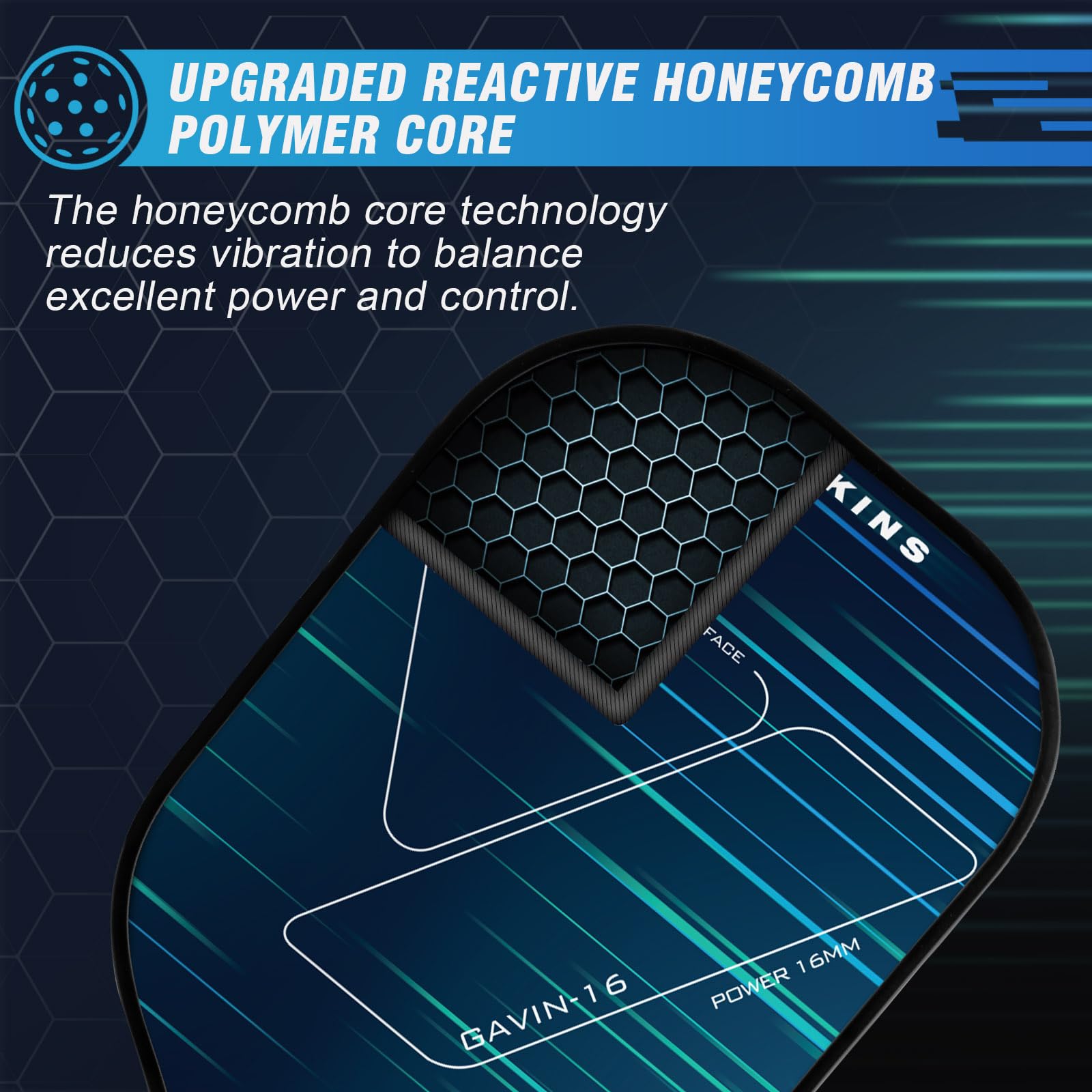 Amazon | YYKINS ピックルボールパドル 16mm 2024 カーボンファイバー